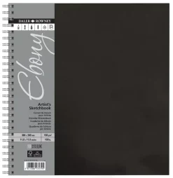 Cuaderno de Dibujo Ebony Espiral Tapa Negra Daler-Rowney 30x30cm