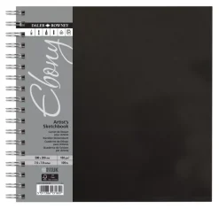 Cuaderno de Dibujo Ebony Espiral Tapa Negra Daler-Rowney 20x20cm