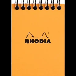 Cuaderno de espiral con cuadros naranja Rhodia 7x10cm