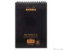 Cuaderno de espiral con líneas negro Plus Rhodia A5