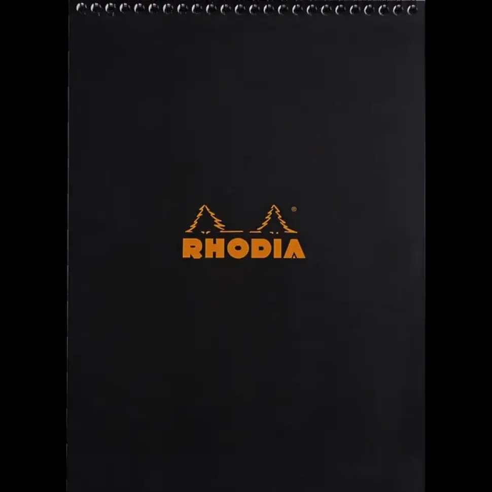 Cuaderno de espiral con líneas negro Plus Rhodia A4