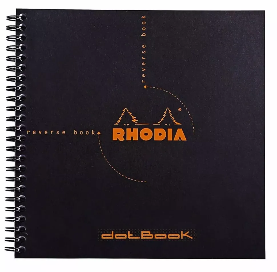 Cuaderno de espiral con puntos negro 21x21cm Rhodia