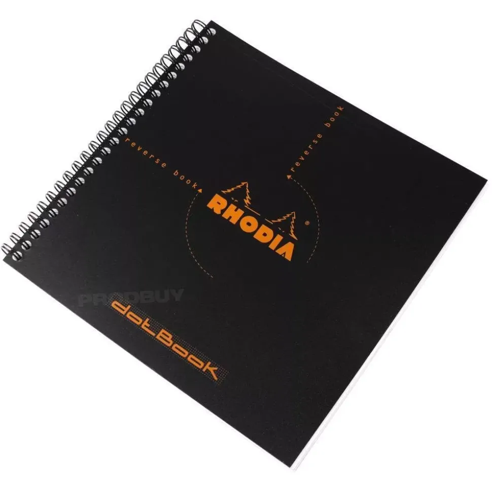 Cuaderno de espiral con puntos negro 21x21cm Rhodia