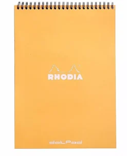 Cuaderno de espiral con puntos naranja 14,8x21cm Rhodia