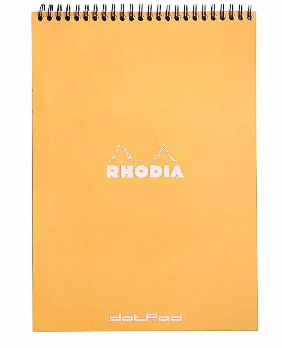 Cuaderno de espiral con puntos naranja 14,8x21cm Rhodia