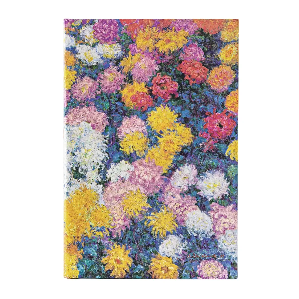 Cuaderno de tapa dura Midi punteado Crisantemos de Monet Paperblanks 13,5x21cm 120g/m²