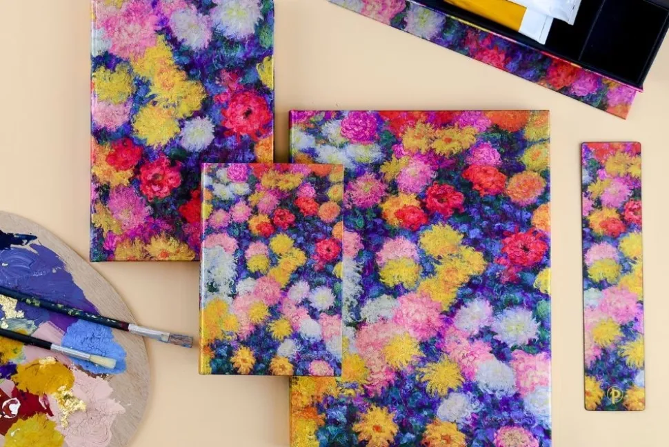 Cuaderno de tapa dura Midi punteado Crisantemos de Monet Paperblanks 13,5x21cm 120g/m²