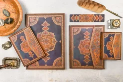 Cuaderno de tapa dura Midi liso Safavid Índigo Paperblanks 12x18cm 120g/m²