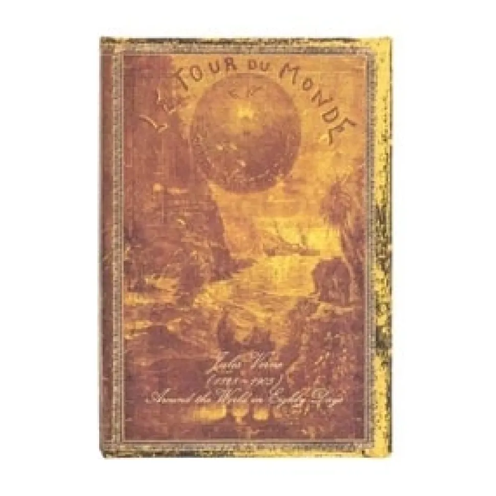 Cuaderno de tapa dura Mini rayado Verne, La Vuelta al Mundo Paperblanks 9x14cm 85g/m²