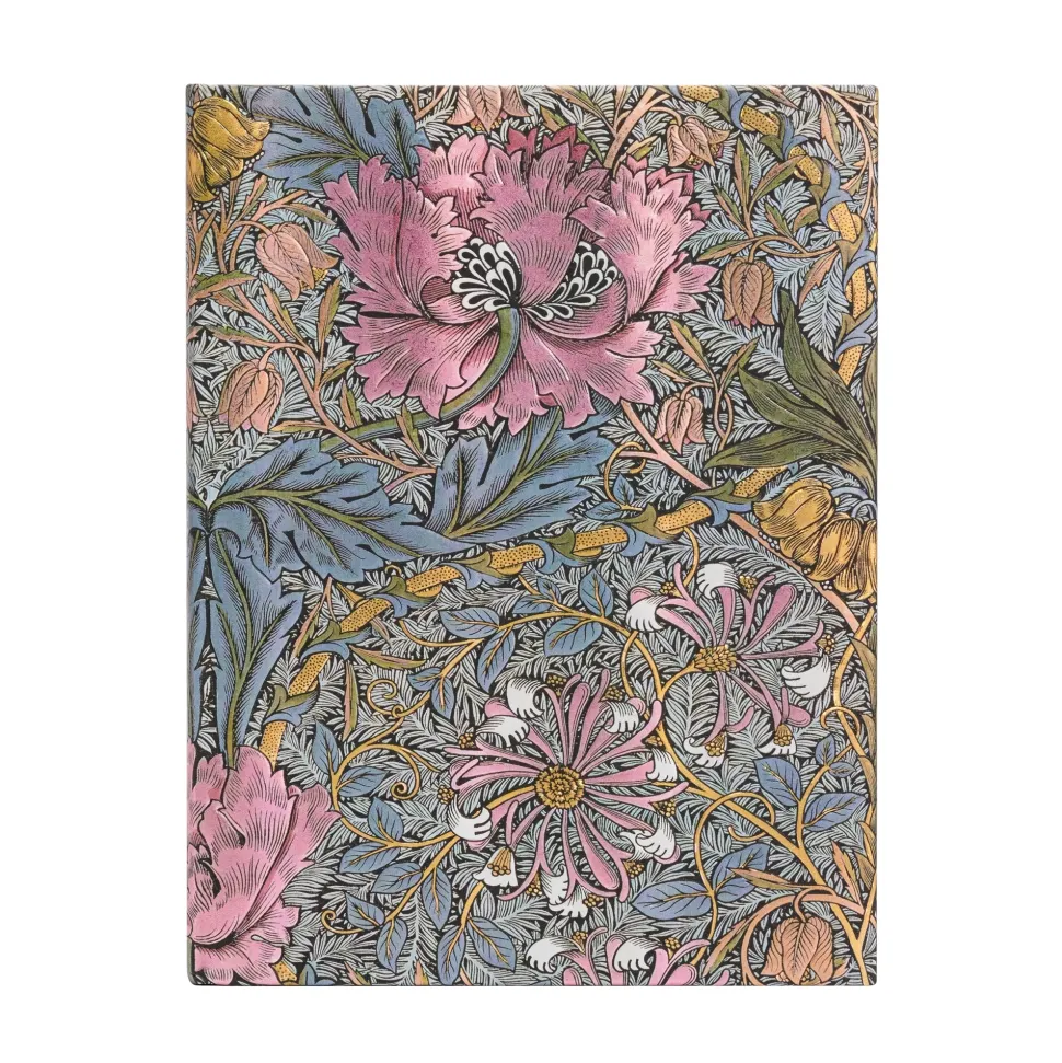 Cuaderno de tapa dura Ultra rayado Morris Madreselva Rosa Paperblanks 17,5x23cm 120g/m²