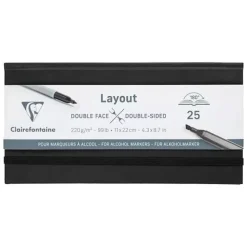 Cuaderno Dibujo Negro Clairefontaine 11x22cm