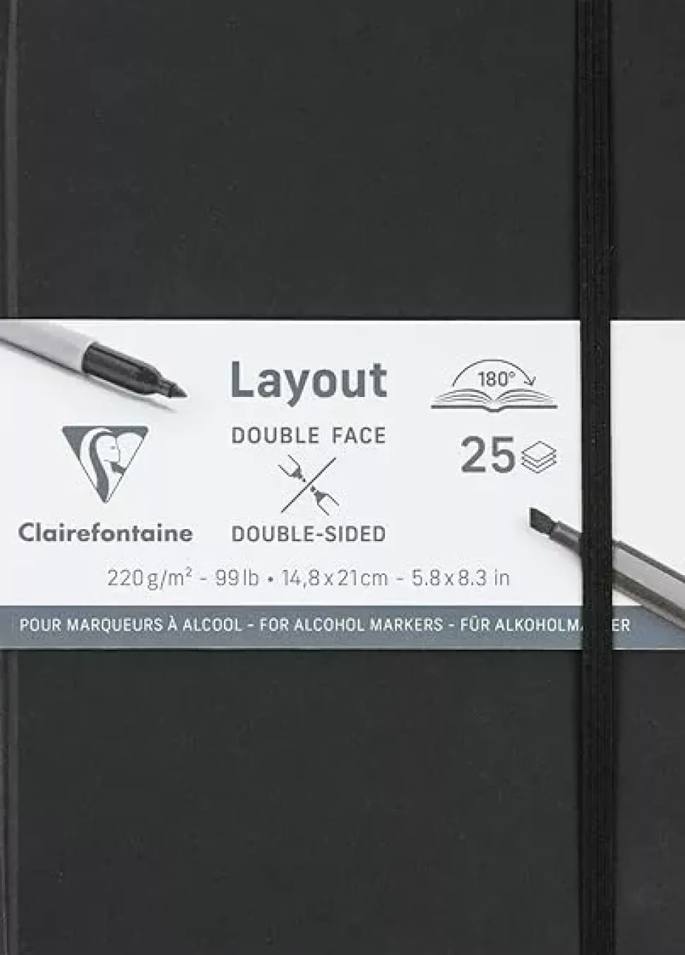 Cuaderno Dibujo Negro Clairefontaine 15x21cm