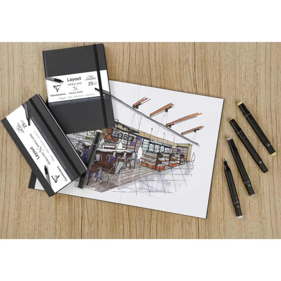 Cuaderno Dibujo Negro Clairefontaine 15x21cm