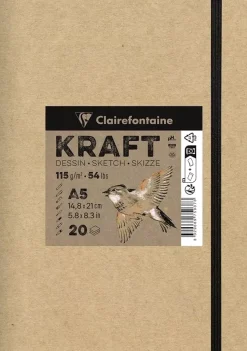 Cuaderno dibujo Sketchbook Kraft Clairefontaine 15x21cm