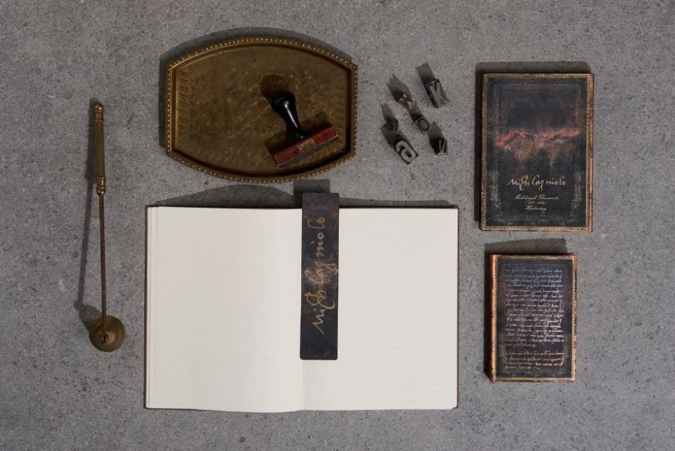 Cuaderno Flexi Midi rayado Michelangelo Caligrafía Paperblanks 13x18cm 100g/m²