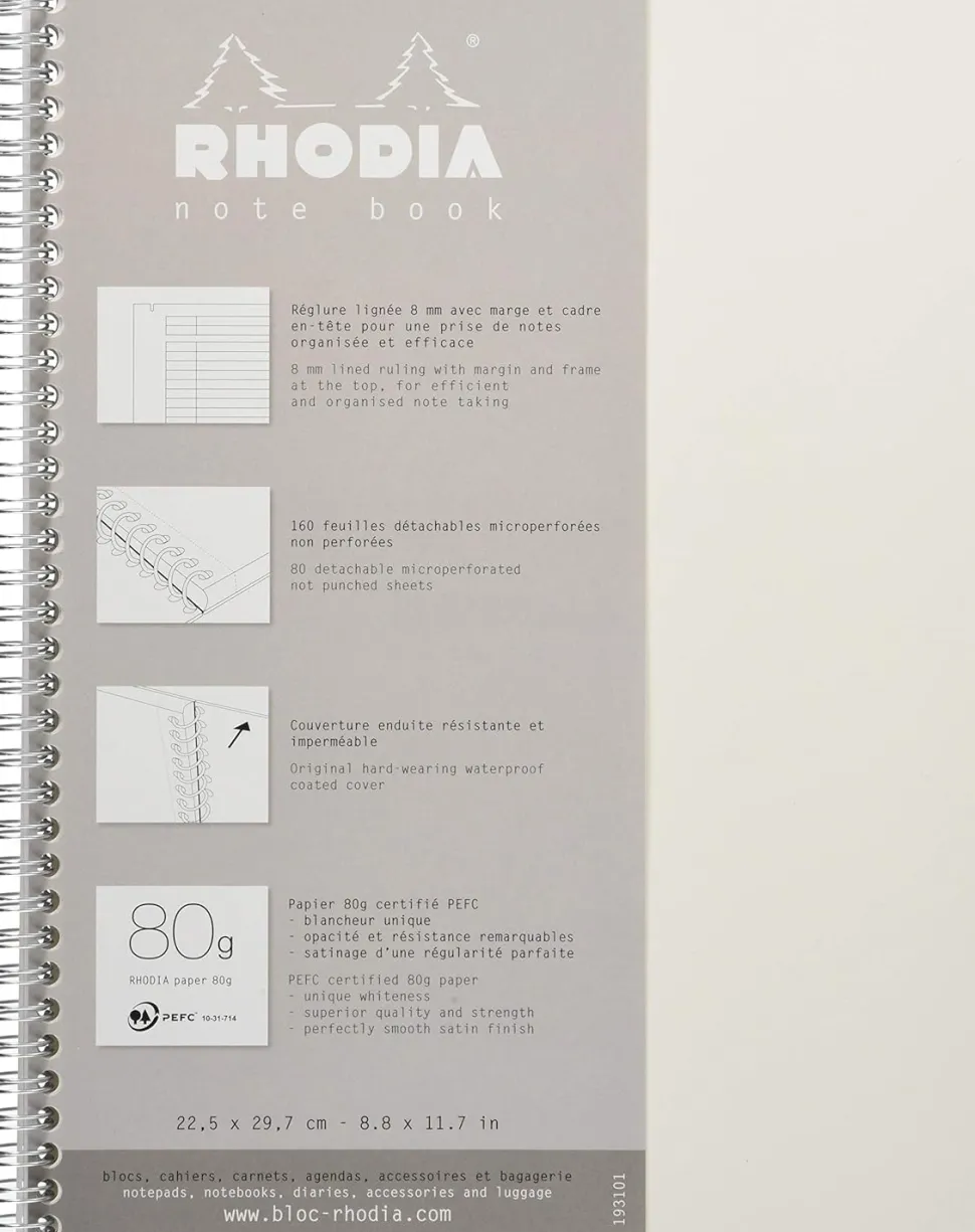 Cuaderno Líneas Blanco Plus Rhodia A4