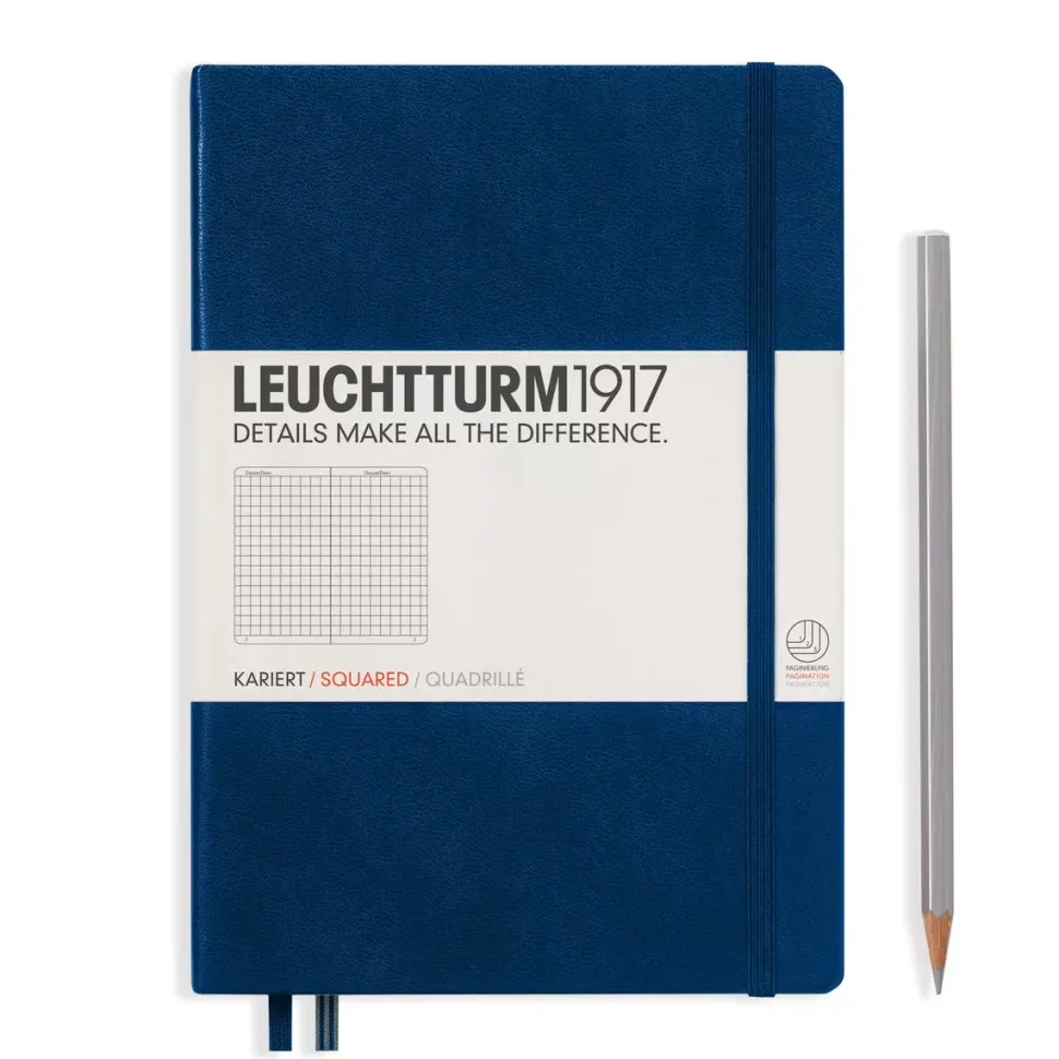 Cuaderno Medium Azul Marino tapa Dura Cuadros Leuchtturm1917 A5
