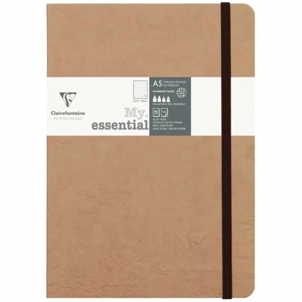 Cuaderno My Essential Marrón Clairefontaine 14,8x21cm
