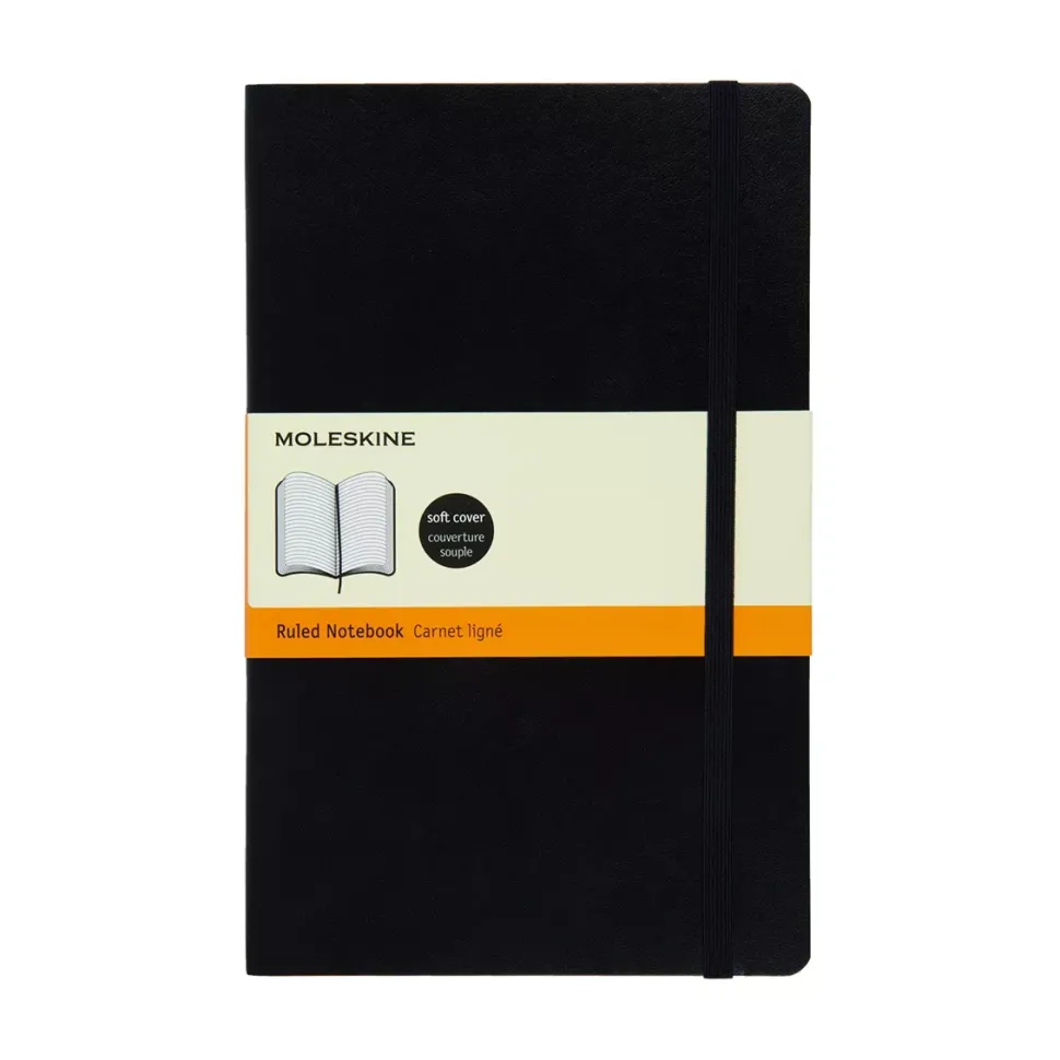 Cuaderno Negro Clásico Tapa Blanda Rayas 13x21cm Moleskine