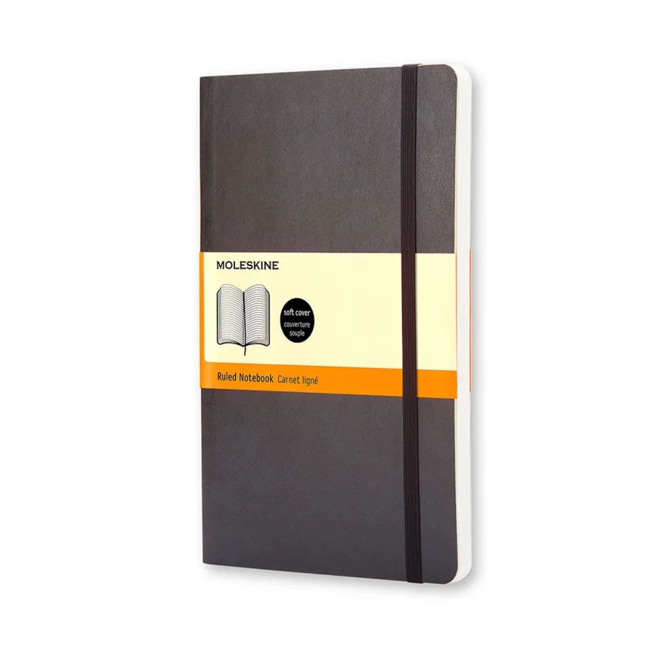 Cuaderno Negro Clásico Tapa Blanda Rayas 9x14cm Moleskine
