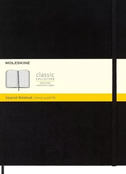 Cuaderno negro tapa dura cuadrícula Classic Moleskine 19x25cm