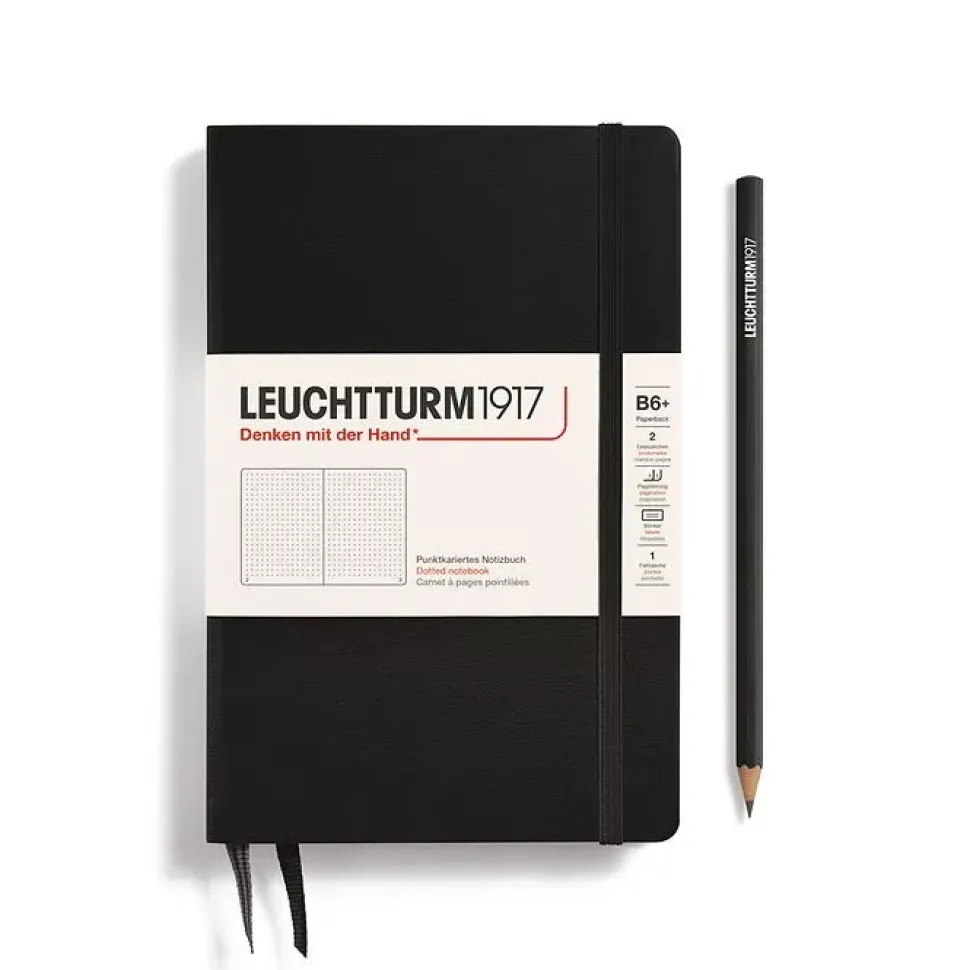 Cuaderno Paperback negro punteado tapa dura Leuchtturm1917 B6+
