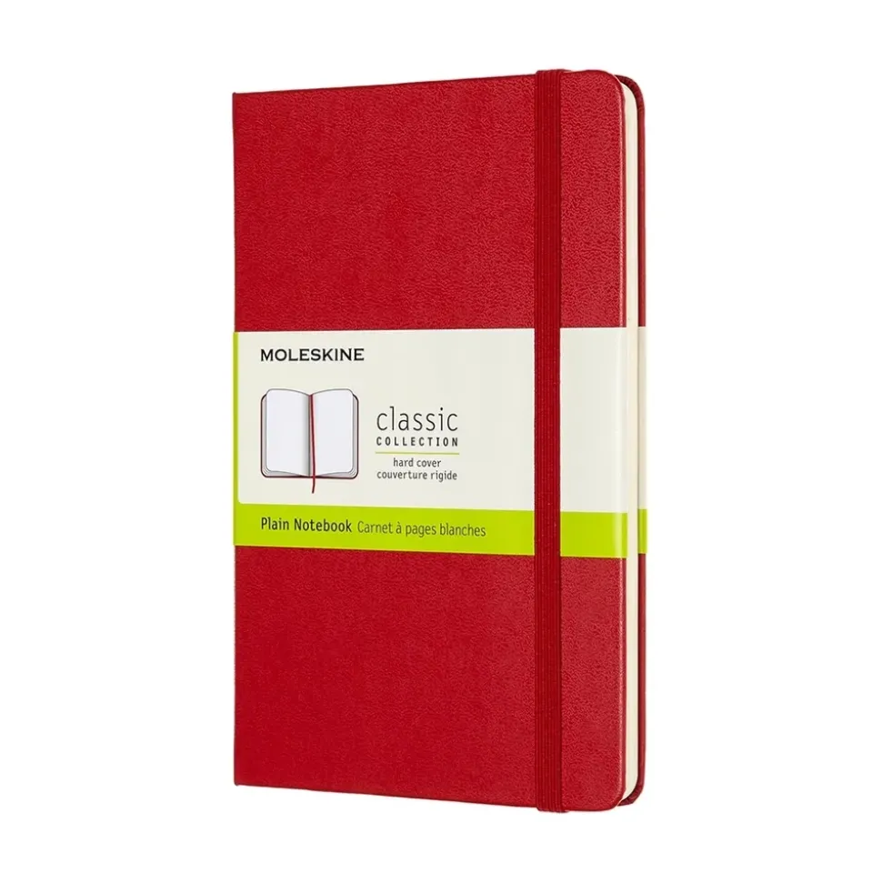 Cuaderno rojo escarlata tapa dura lisa Classic Moleskine 11x17cm