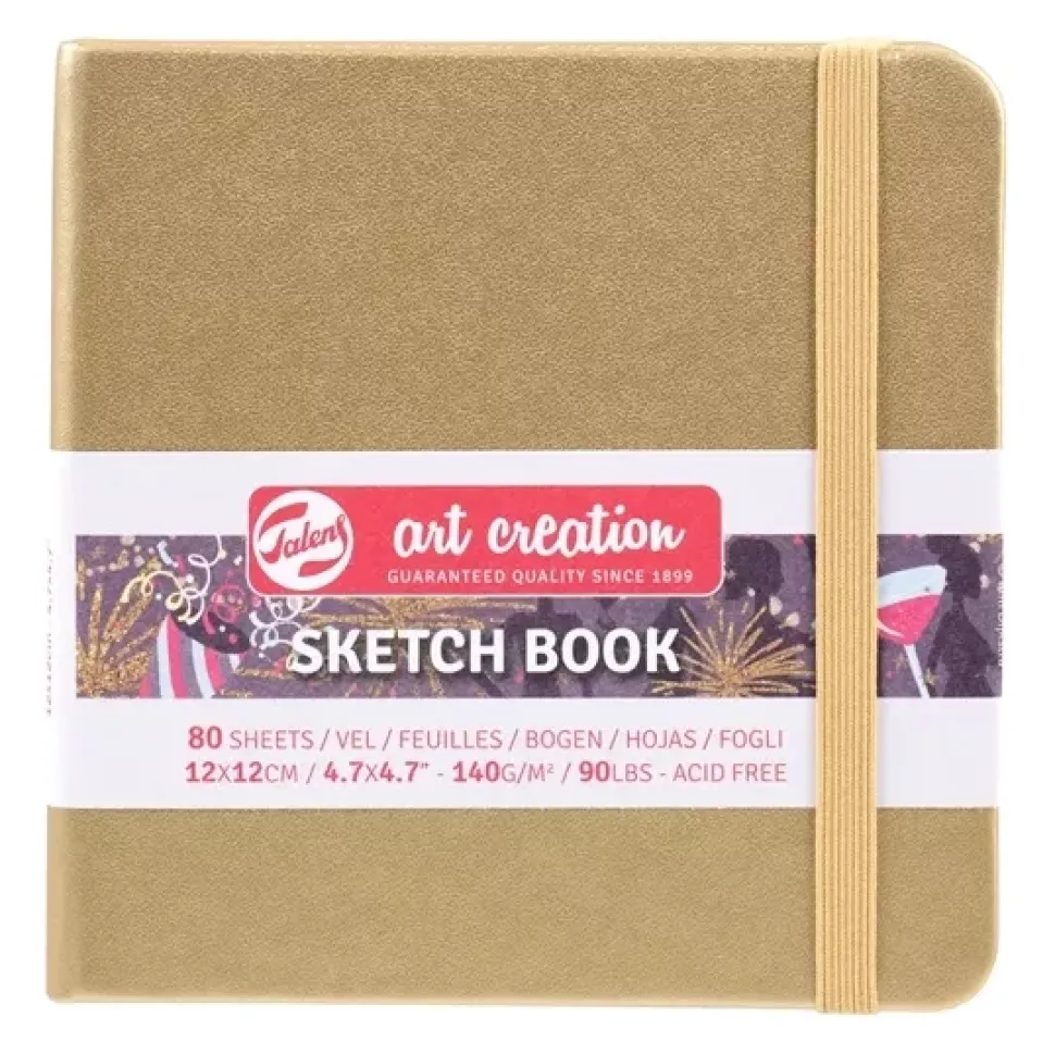 Cuaderno Sketch Book Oro Blanco 140 g/m² Art Creation 12x12cm