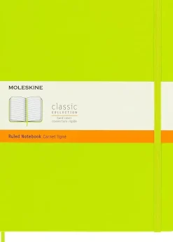 Cuaderno verde limón tapa dura rayada Classic Moleskine 19x25cm