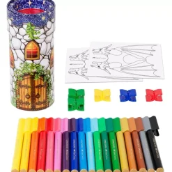 Cubilete Metálico Castillo 18 Rotuladores Conector Faber-Castell