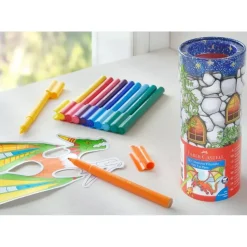 Cubilete Metálico Castillo 18 Rotuladores Conector Faber-Castell