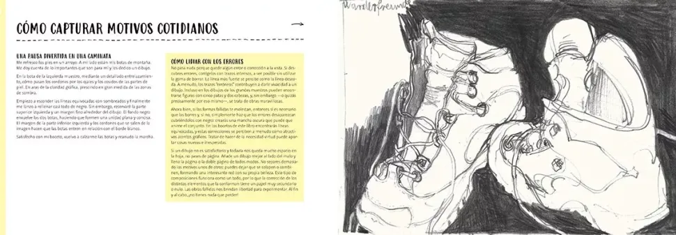 Dibuja a lápiz en tu cuaderno de viaje