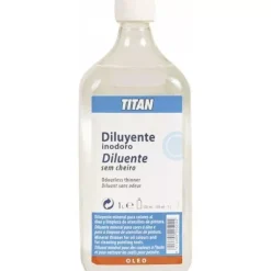 Diluyente inodoro para óleo Titan 1L.