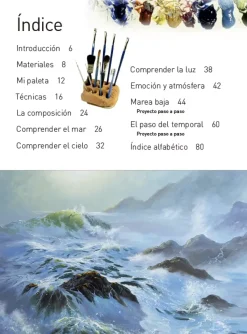 El mar y el cielo al óleo