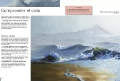 El mar y el cielo al óleo