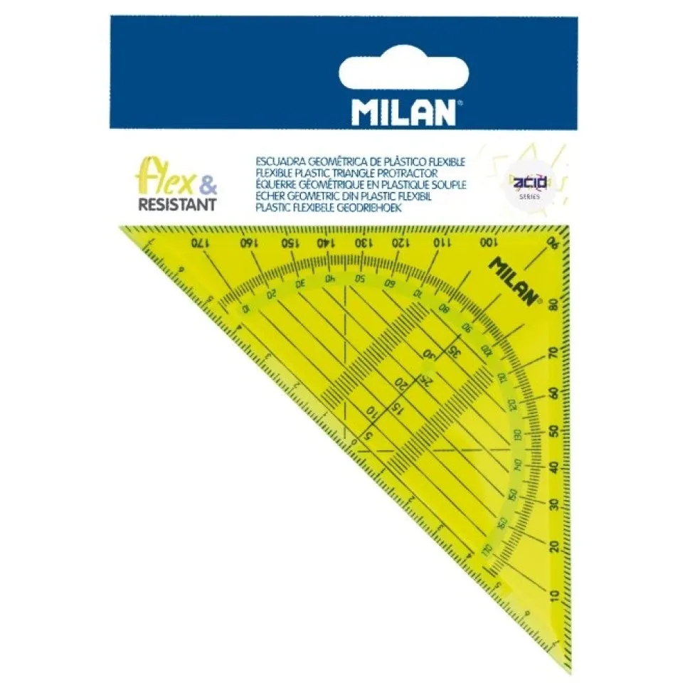 Escuadra geométrica Acid Yellow Flex&Resistant Milan 14cm