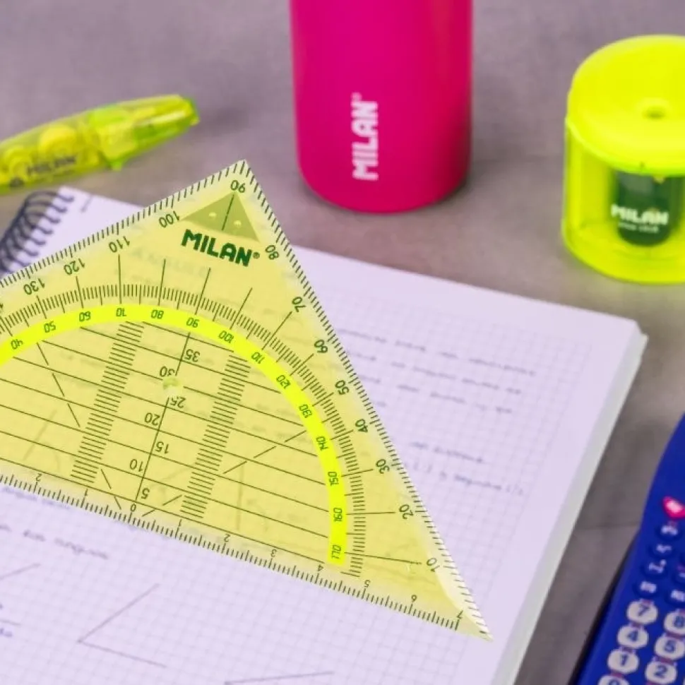 Escuadra geométrica Acid Yellow Flex&Resistant Milan 14cm