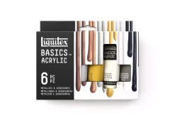 Estuche 6 acrílicos Basics metálico e iridiscente Liquitex 22ml