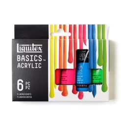 Estuche 6 acrílicos Basics fluorescente Liquitex 22ml