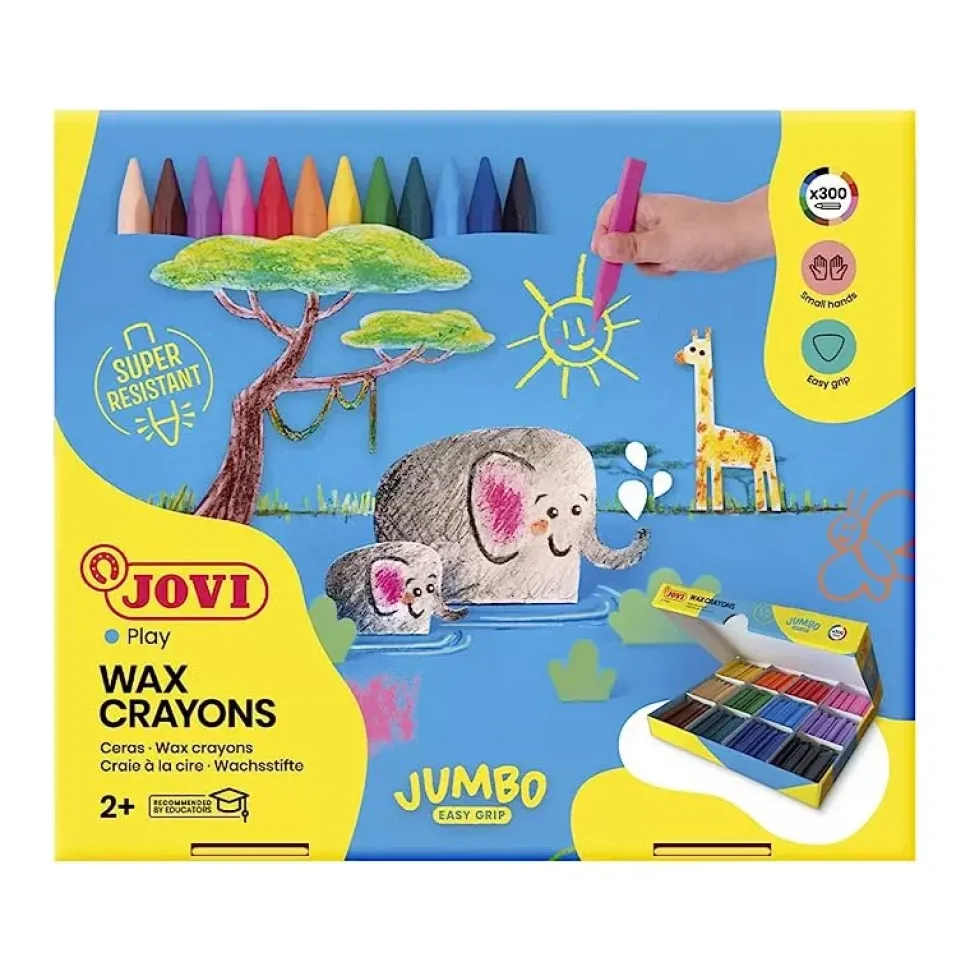 Estuche 300 Ceras Crayons Jumbo Easy Grip Jovi