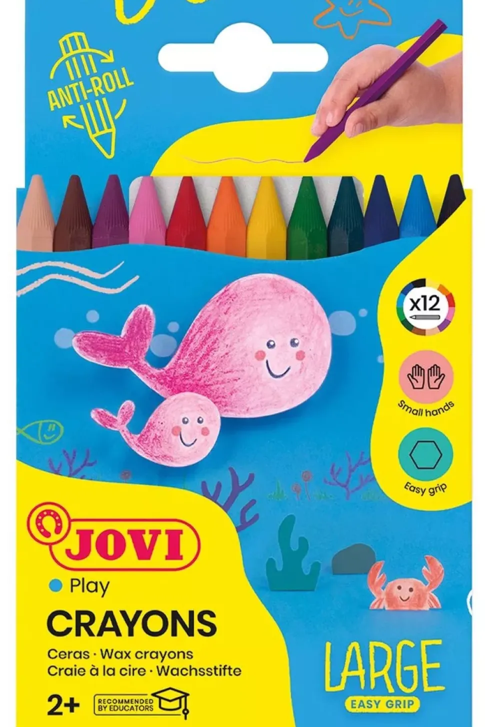 Estuche 12 Ceras Crayons Large Easy Grip Jovi