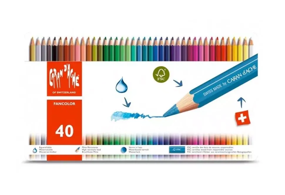 Estuche 40 lápices de colores Fancolor Caran d'Ache