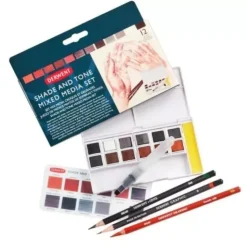 Estuche 12 piezas mixed media Shade Tone Derwent