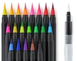 Estuche 20 Rotuladores + 1 Pincel Deluxe Brush Watercolor Alex Bog