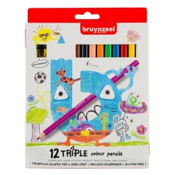 Estuche de 12 Lápices de Colores Kids Triangulares Bruynzeel