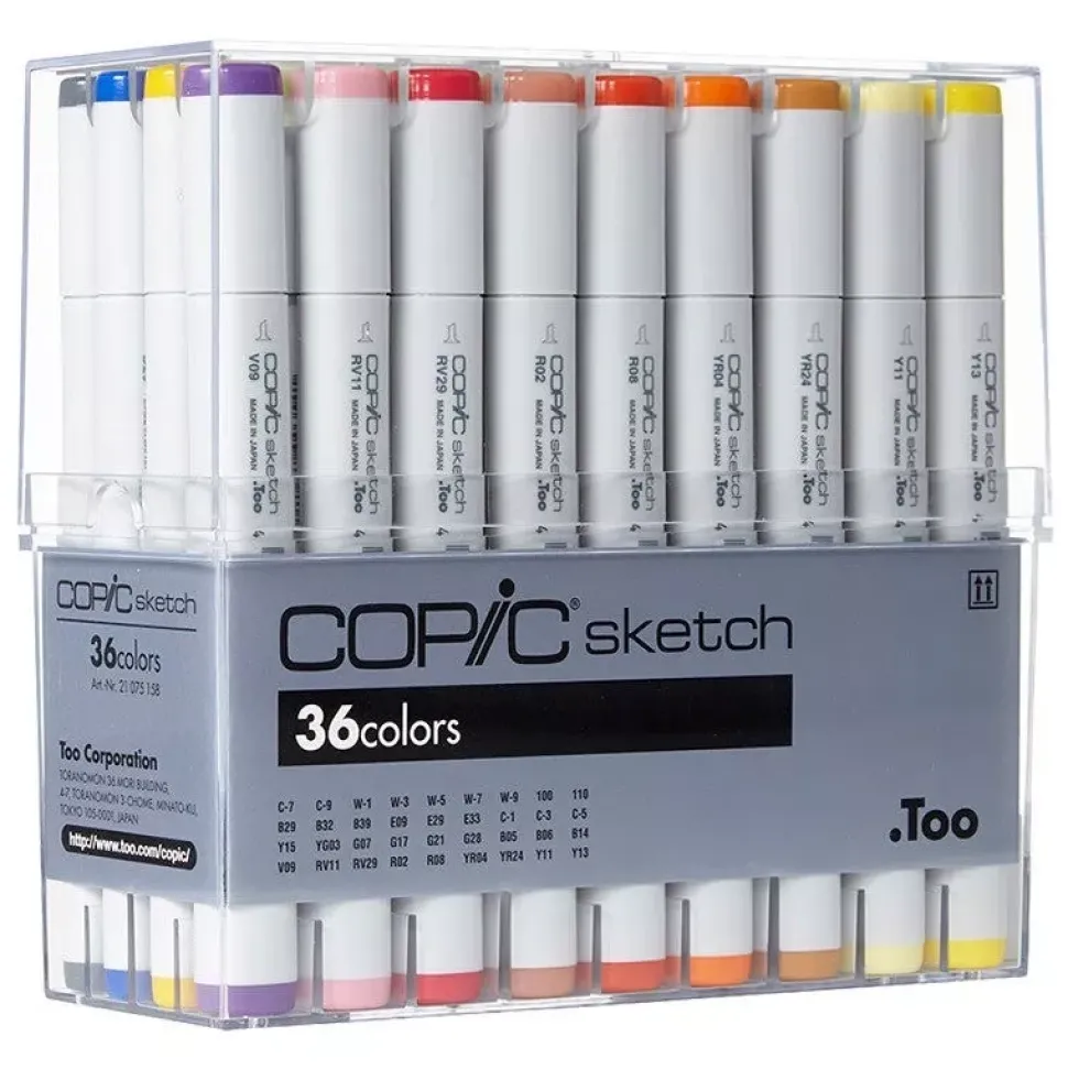 Estuche de 36 rotuladores Básicos Copic Sketch