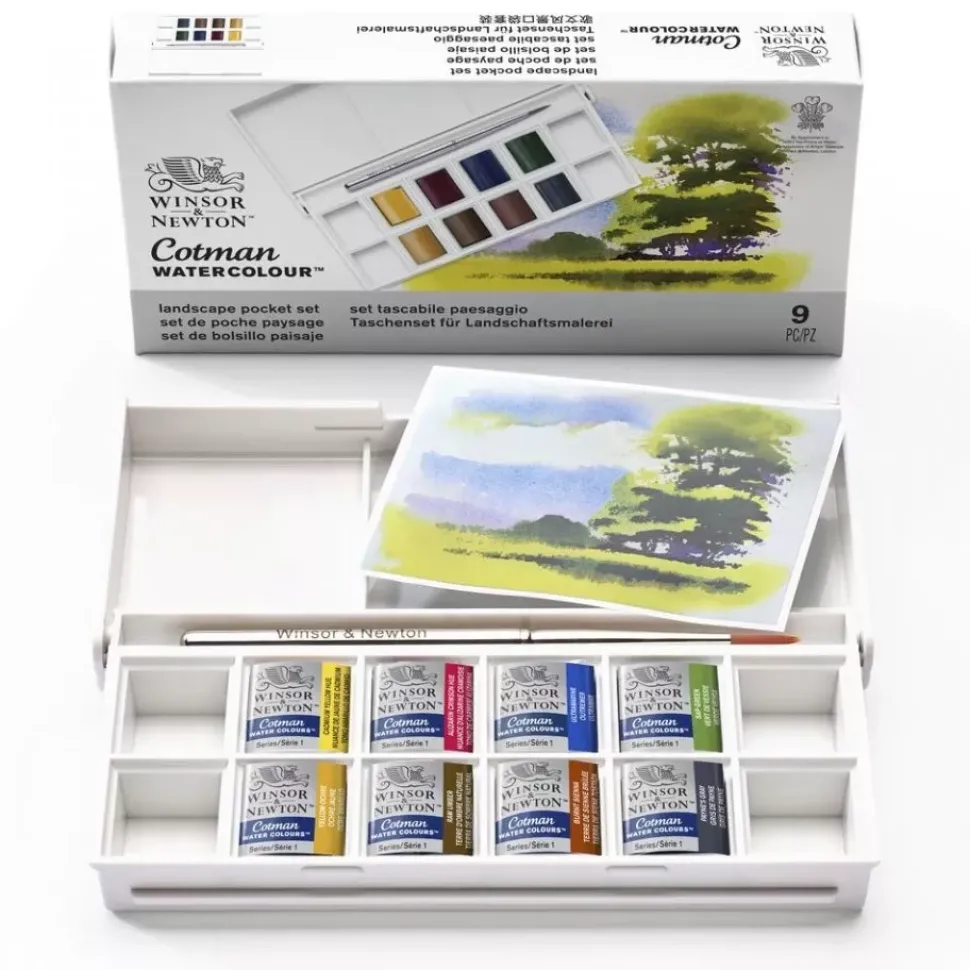 Estuche de Bolsillo 8 Acuarelas Cotman Paisajes Winsor and Newton