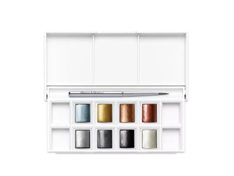 Estuche de Bolsillo 8 Acuarelas Cotman Colores Metálicos Winsor and Newton