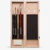 Estuche de madera con 4 pinceles da Vinci