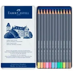 Estuche de Metal 12 lápices acuarelables Pastel Goldfaber Aqua Faber-Castell